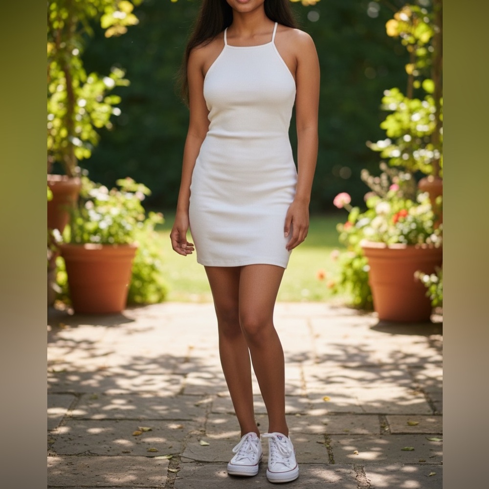 Privacy Please White Mini Dress Small